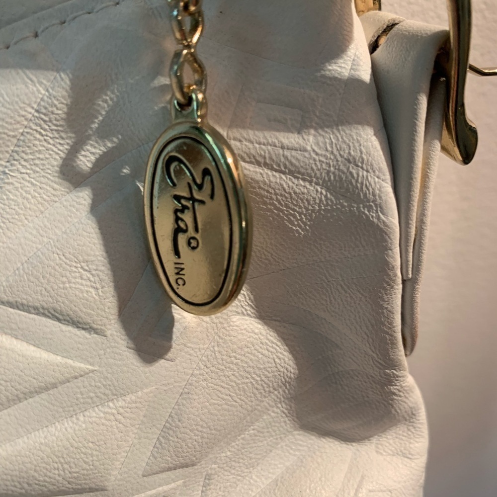 Etra leather embossed white shoulder handbag - Picture 2 of 5